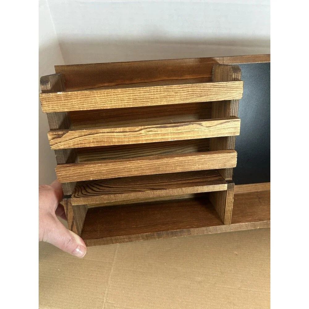 Vintage Metal Wall Shelf Scroll Design Narrow Display Rack 16in Farmhouse